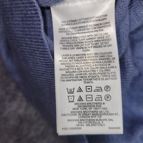 Brooks Brothers Sweater Vest Mens Size Medium Supima Cotton Blue Preppy Casual - Picture 4 of 7